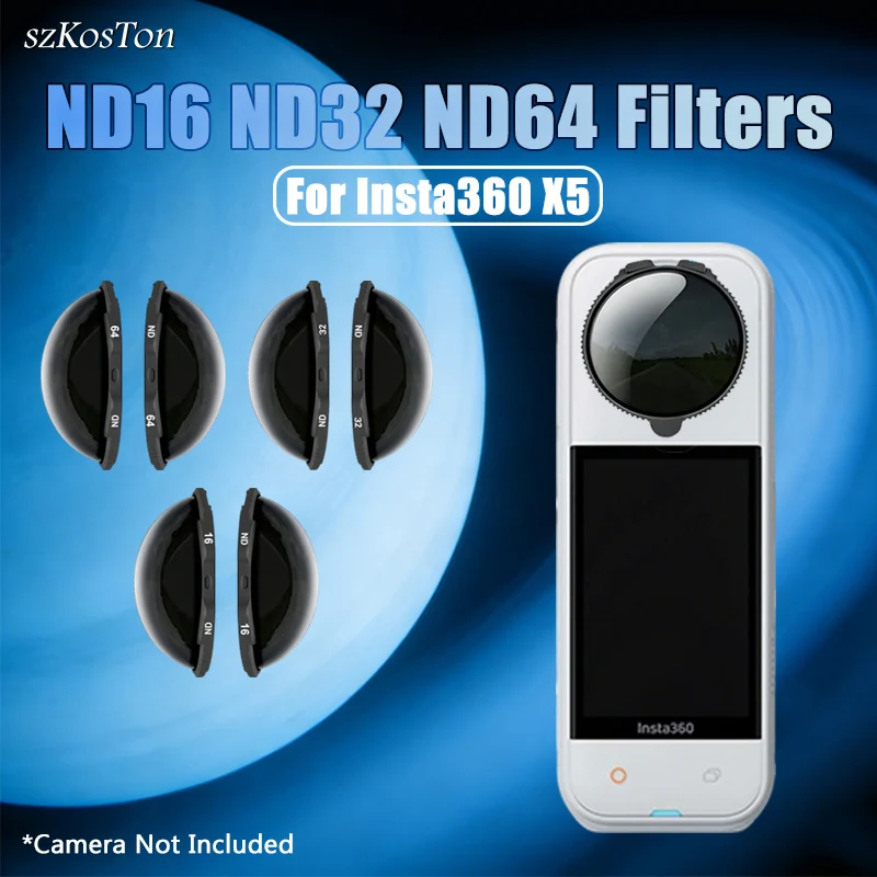 

Фильтры ND Insta360 X5: ND16, ND32, ND64, для эффекта размытия в кинематографическом стиле, из закаленного стекла, с креплением на винты, для аксессуаров Insta 360 X5