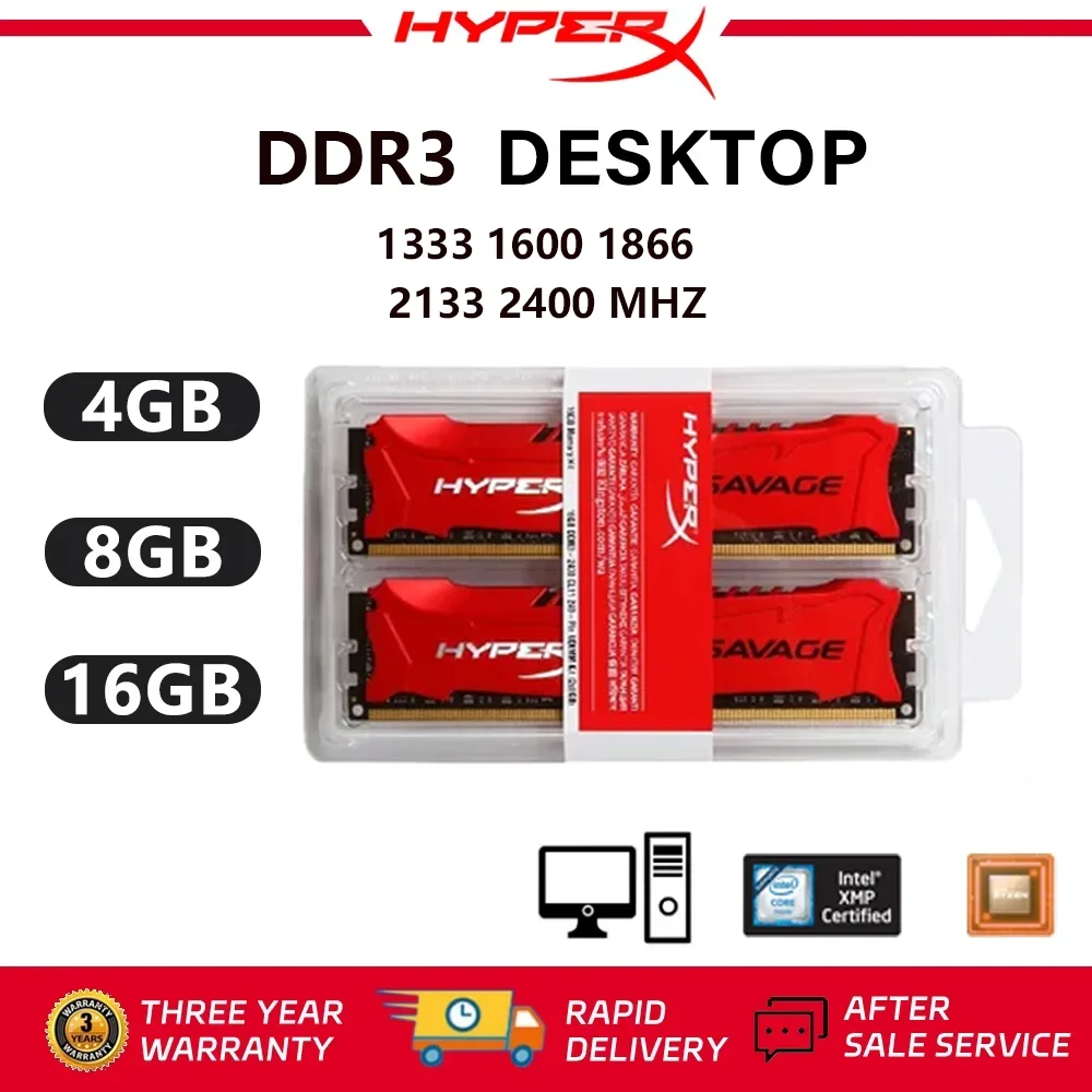 

Оперативная память DDR3 для ПК HyperX SAVAGE 4 ГБ 8 ГБ 16 ГБ 1333 МГц 1600 МГц 1866 МГц 2133 МГц 2400 МГц DIMM для настольных компьютеров