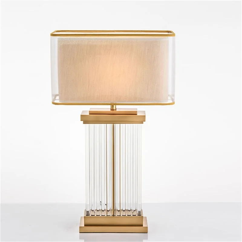 APRIL Nordic Table Lamp Modern Creative Rectangle Lampshade LED Desk Light for Home Living Room