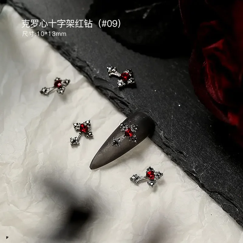 10 قطع الظلام اللون الشرير هالوين سلسلة مسمار الملحقات بارد فتاة مسمار الفن سحر الرجعية الصليب الخفافيش العنكبوت الديكور العرض السائبة