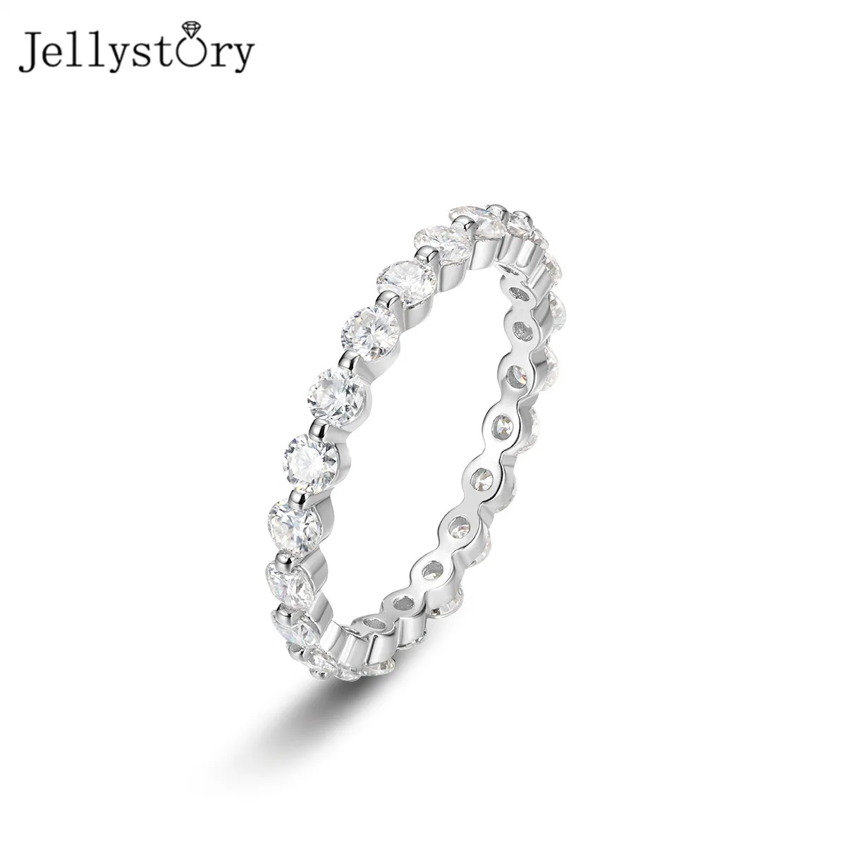 

Кольцо JellyStory Bestseller Eternal с муассанитом, серебро S925, полностью инкрустированное, простое, универсальное, легкое и роскошное, для женщин