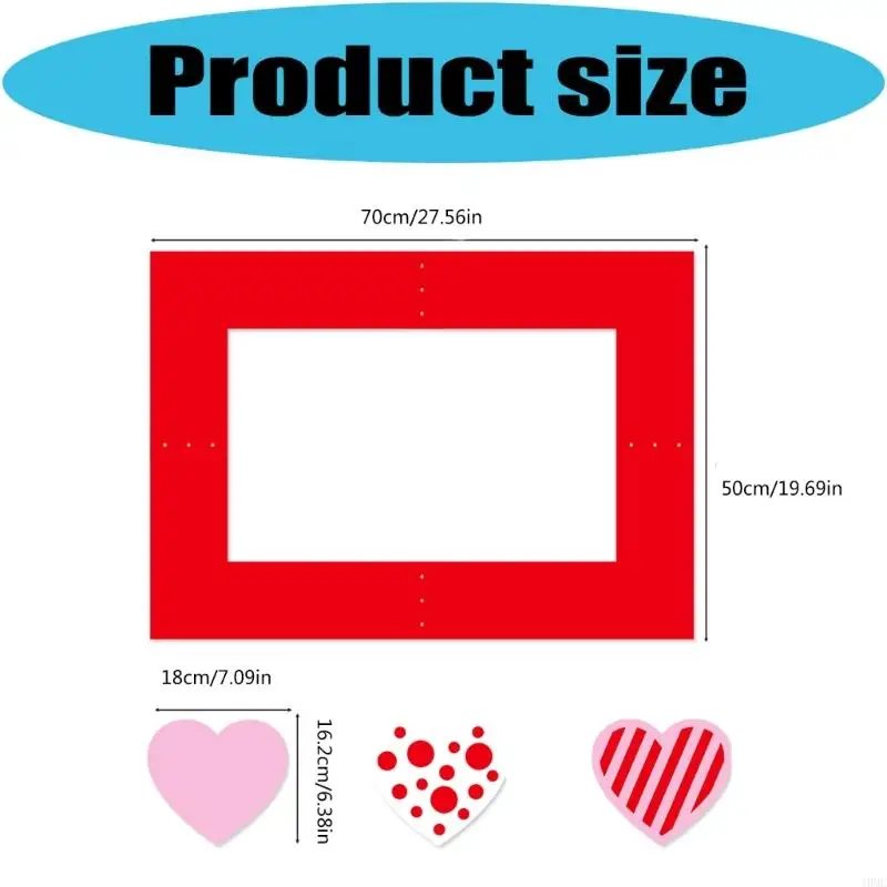

Assembly Handheld Paper Photo Props Set Valentine's Day Photography Decoration J0MC