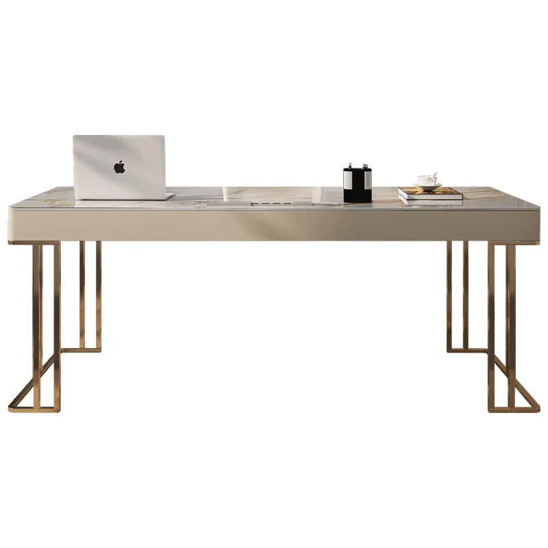 Designer Home Modern Office Desks Luxury Storage Asthetic Writing Studying Table Laptop Drawers Mesa De Escritorio Furniture
