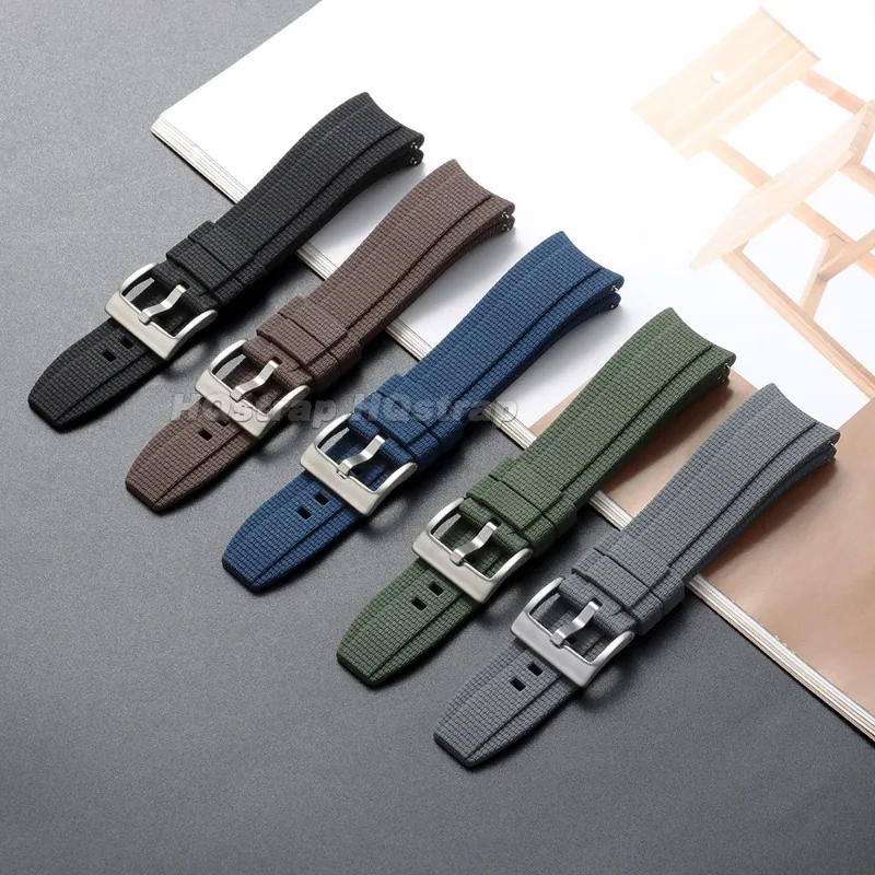FKM-Gummi-Uhrenarmband mit gebogenem Ende, 20/21/22 mm, strukturierte Oberfläche, hochwertiges Fluorkautschuk-Armband für Seiko und Rolex, Schnellverschluss. – Detail 19
