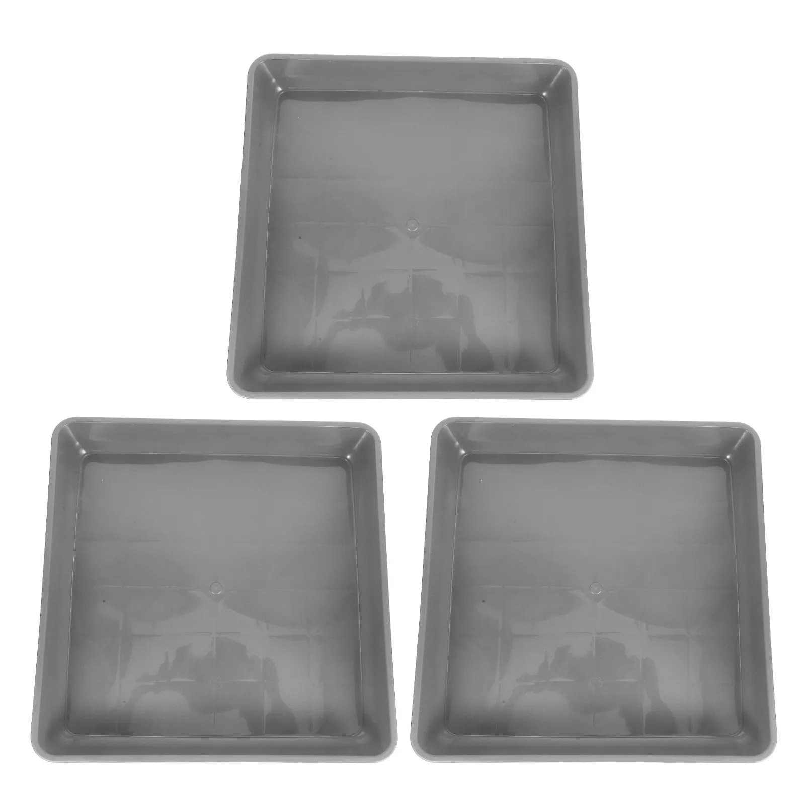 3Pcs Square Plastic Planter Tray Thickened Flowerpot Water Tray for Indoor Outdoor Garden Pots Succulent Drainage Saucer