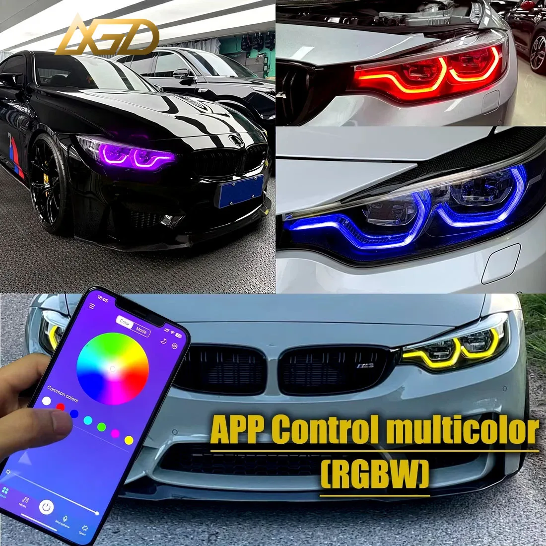 RGBW DRL Modules With Heatsinks For BMW 2018-2020 M3 M4 F80 F32 F36 F33 F82 Angel Eyes Fits Adaptive LED Headlight