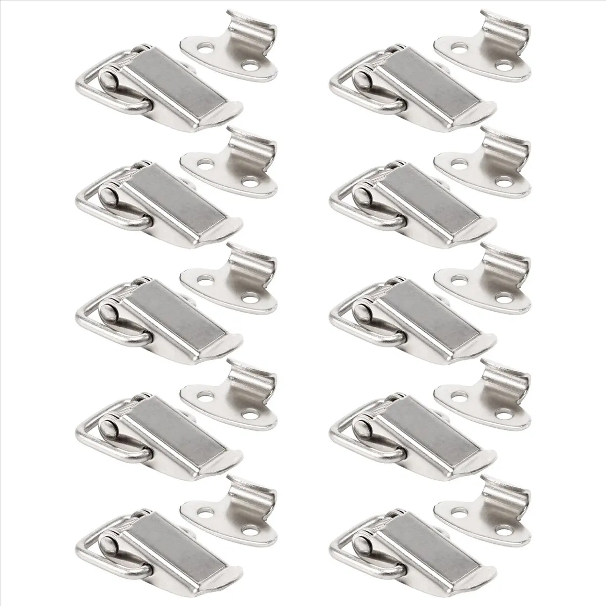 FTGT NEW 10Pcs Cabinet Spring Loaded Iron Straight Loop Toggle Latch 45Mm Length