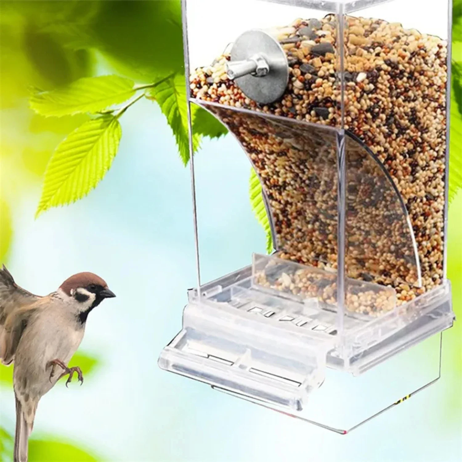 Convenient, Reliable, and Efficient Small and Medium Automatic Acrylic Parakeet Bird Feeders - Essential Hassle-Free Parrot Feed