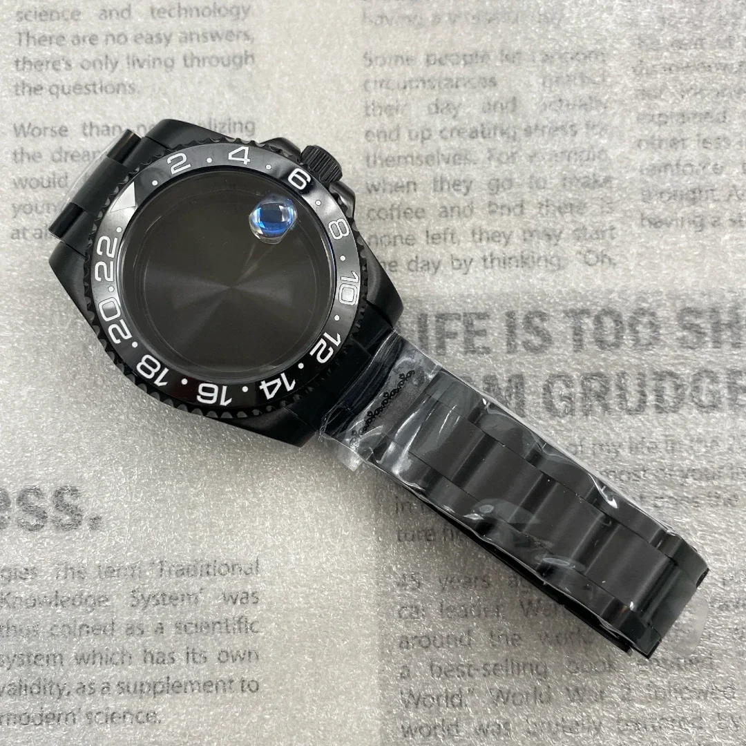 高品質のスチールストラップケース,nh35,nh34ムーブメント,トリムバックル,バンサブマリン,sk,gmtケース,40mm