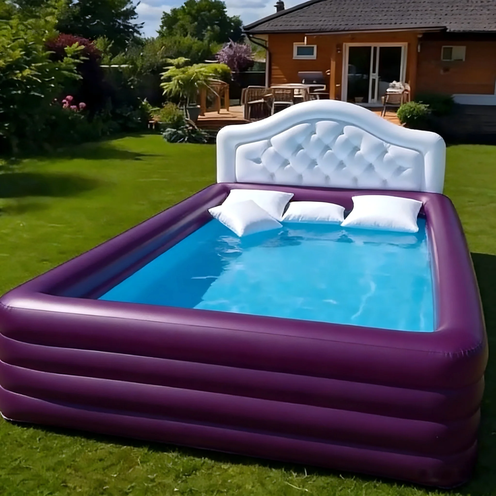 

Commercial Grade PVC Inflatable Mattress Swimming Pool Foldable Bed Pool for Relaxation & Play