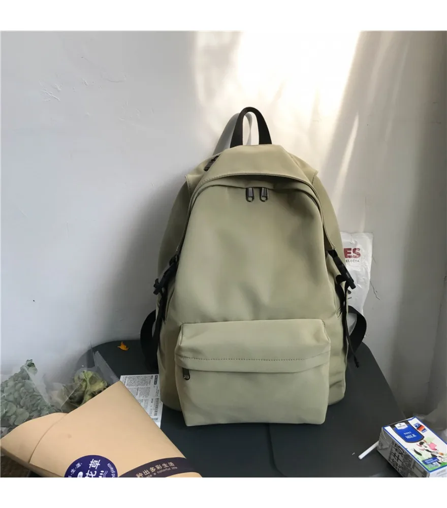 

School bag female high school simple solid color fashion large capacity backpack college backpack
