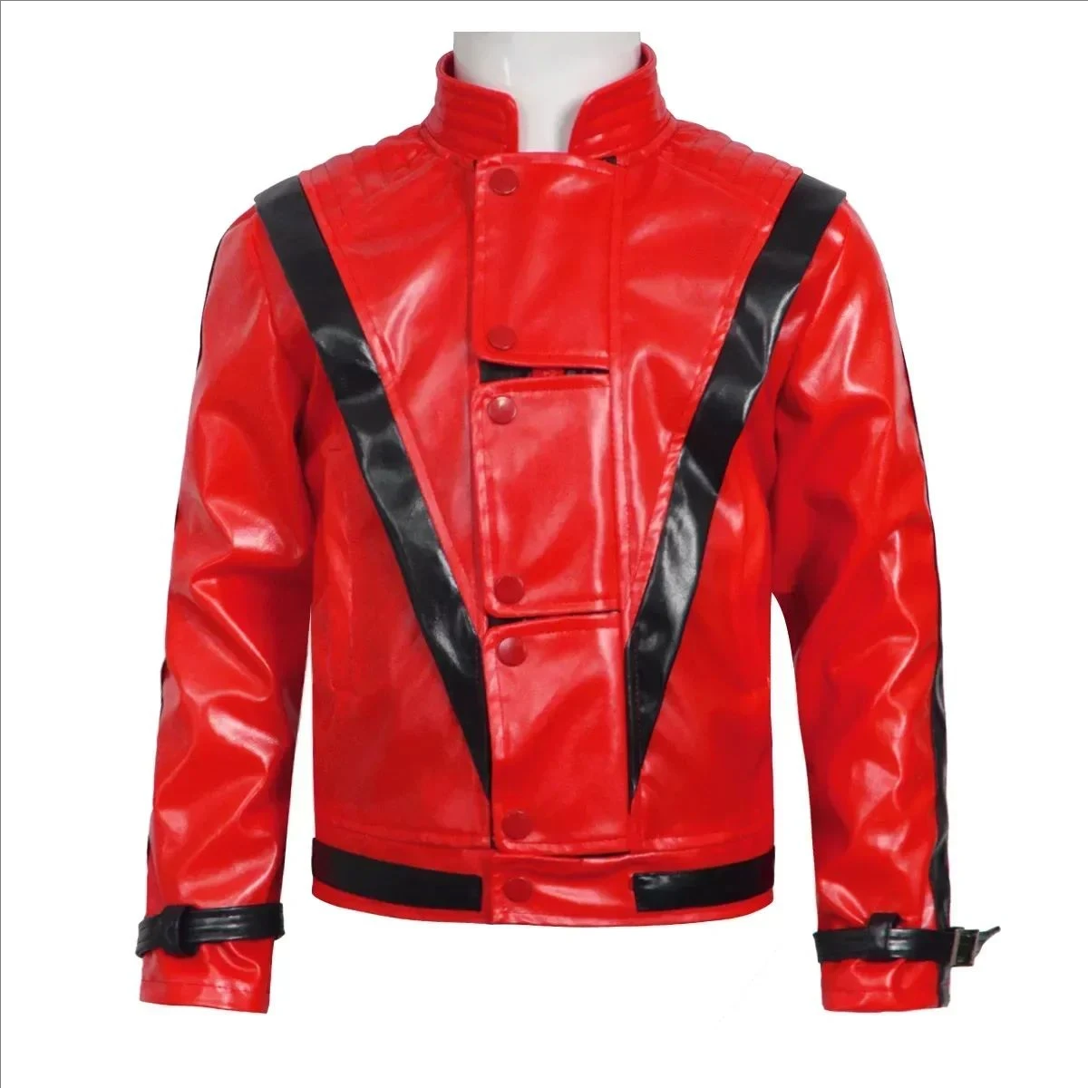 Chaqueta de Cuero Roja de Michael Joseph Jackson, Regalo de Cumpleaños de Halloween, Ropa de Noche para Niños