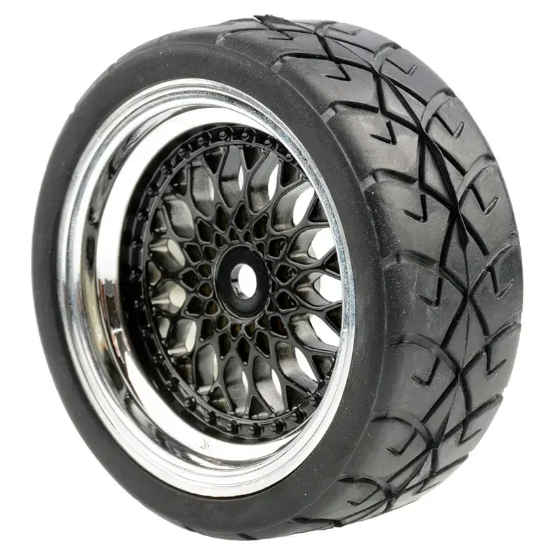 

4PCS 65mm 1/10 Rubber Tire RC Racing Car Tires On Road Wheel Rim For HSP HPI RC Car Part Diameter 65mm Tires 94123-94122