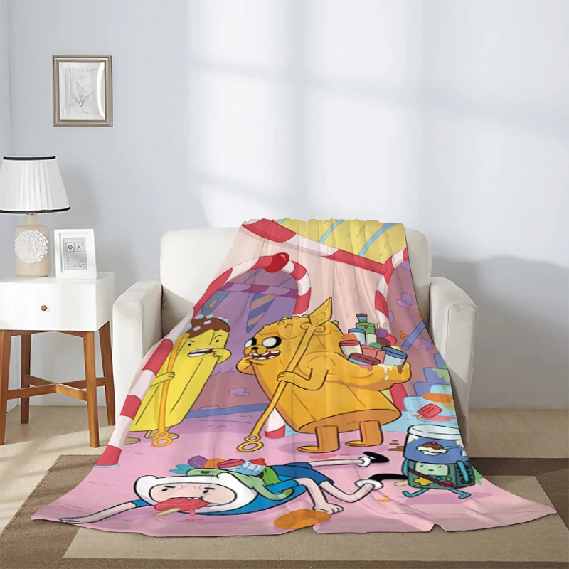 

A-Adventure Time Sofa Blankets & Throws Fluffy Soft Blankets for Bed Decorative Sofa Blanket Furry Summer Comforter Throw Double