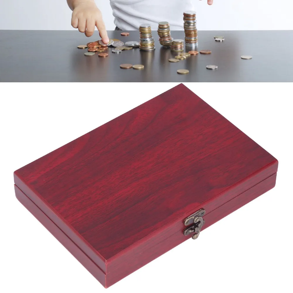 Collection Supplies Vintage Coin Holder Transparent Case Red Coin ...