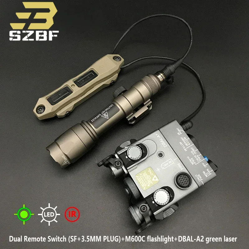 

Sotac Tactical DBAL-A2 Red/Green Laser Sight IR LED Upgrade Set With 3.5MM+SF Dual Plug Switch And SF M600C/M300C Weapon Light