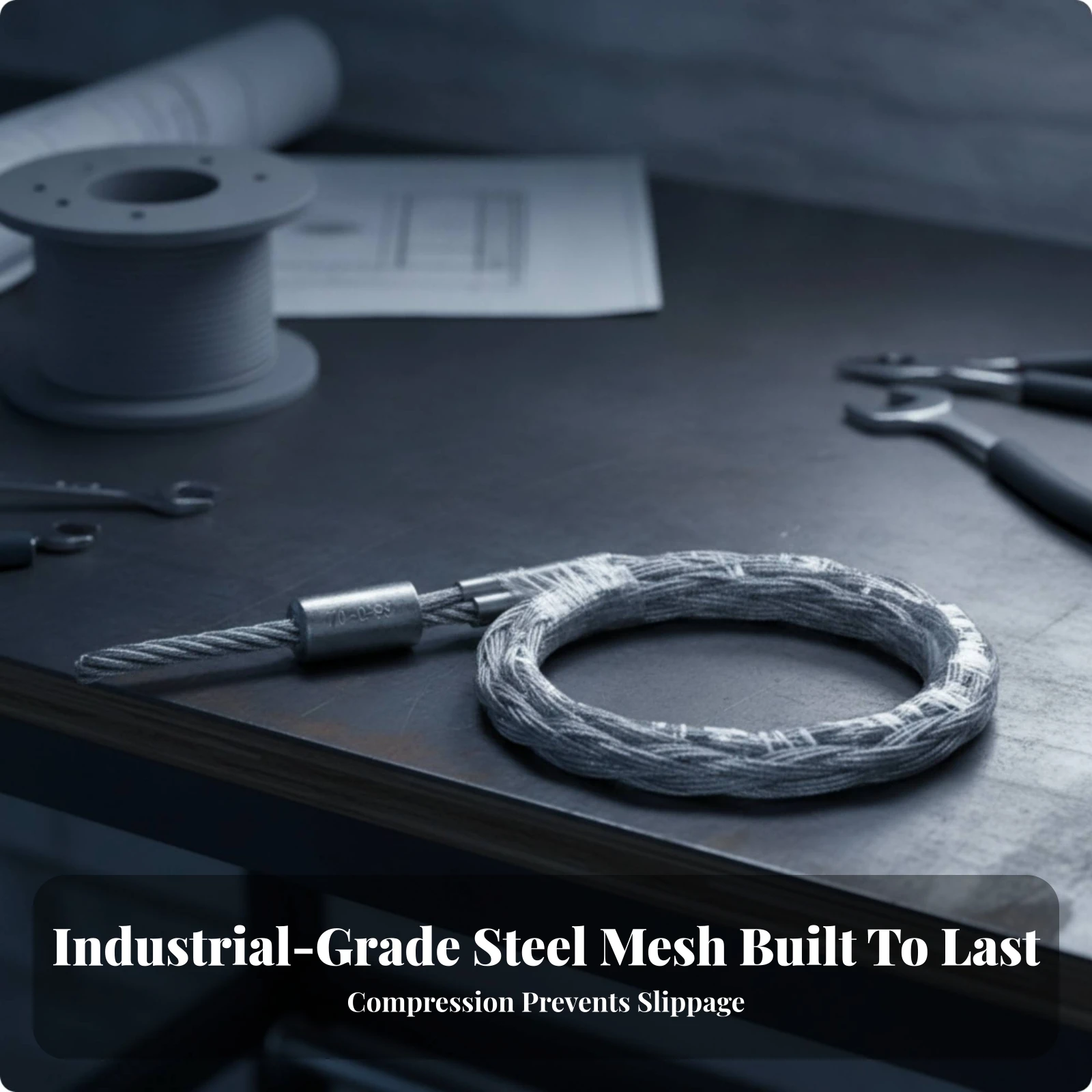 Wire Pulling Mesh Sock Non-Slip Wire Mesh Grip with Loop Cable Puller Sock with Eye Loop Flexible for Electricians
