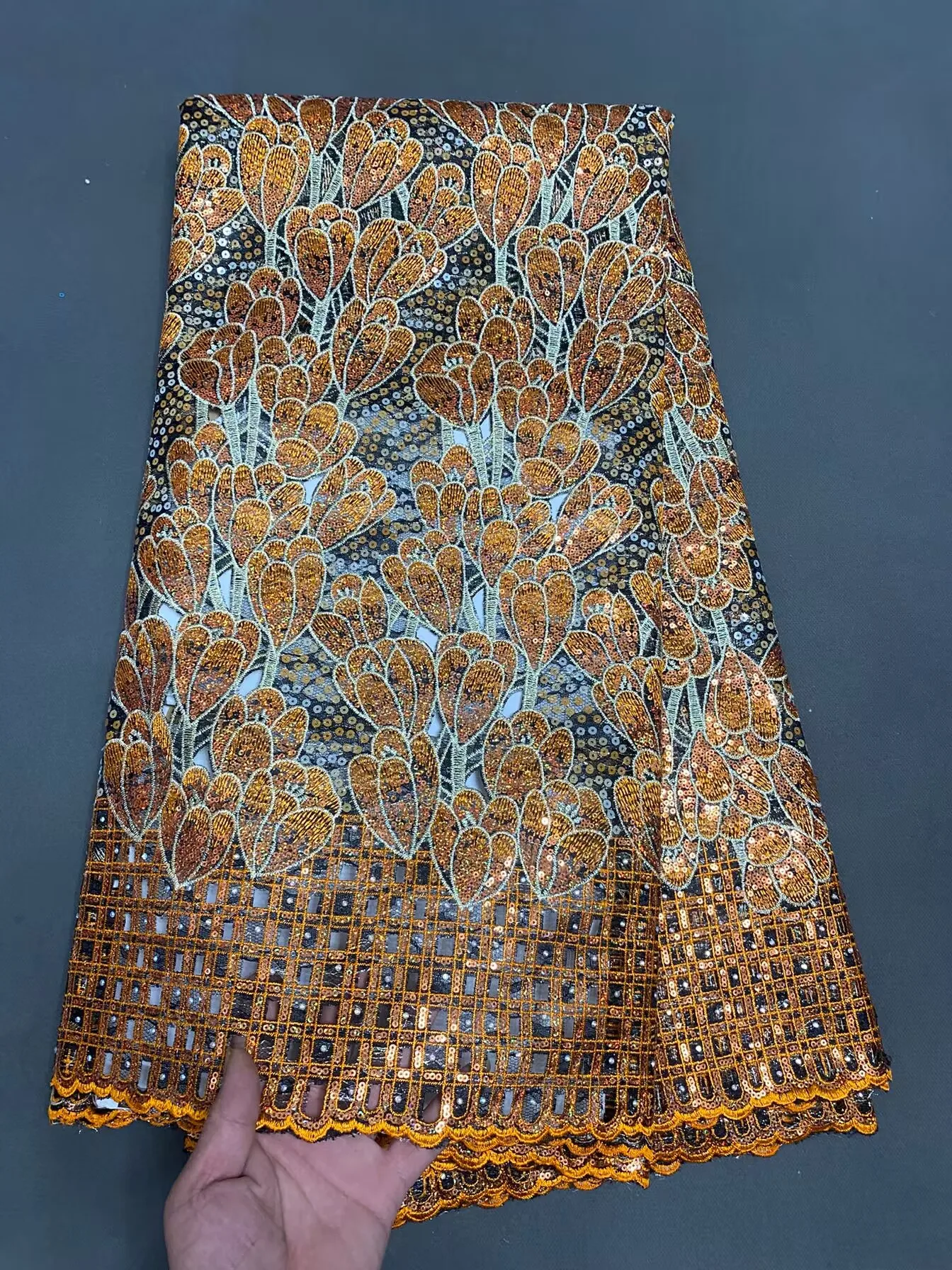 2025 African French Nigerian High End Guipure Lace Fabric With Sequins Mesh for Embroidery Wedding Party Bride Sewing Dress