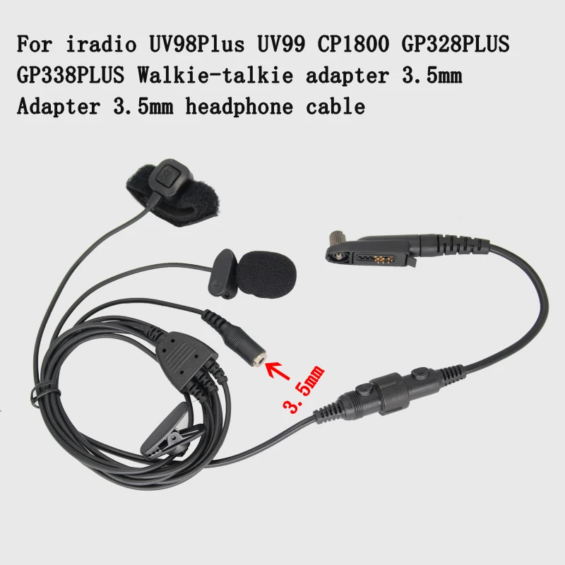 

Гарнитура для гоночного лыжного шлема для картинга для радио UV98Plus, UV99 CP1800 GP328PLUS, адаптер для рации 3,5 мм, одноушные наушники