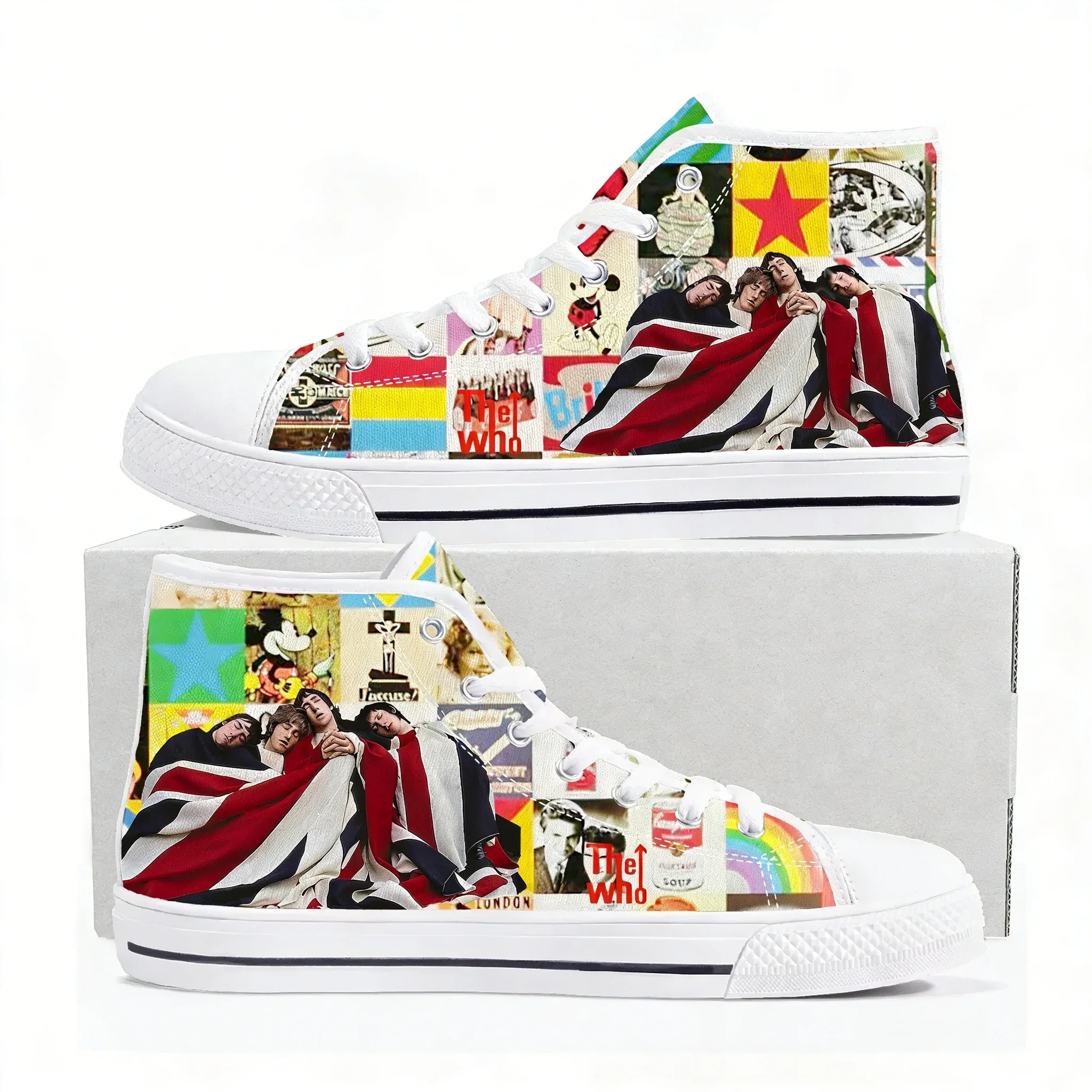 

Кроссовки The Who High Top высокого качества для мужчин, женщин и подростков, повседневные модные кеды из канваса с индивидуальными узорами, обувь на заказ