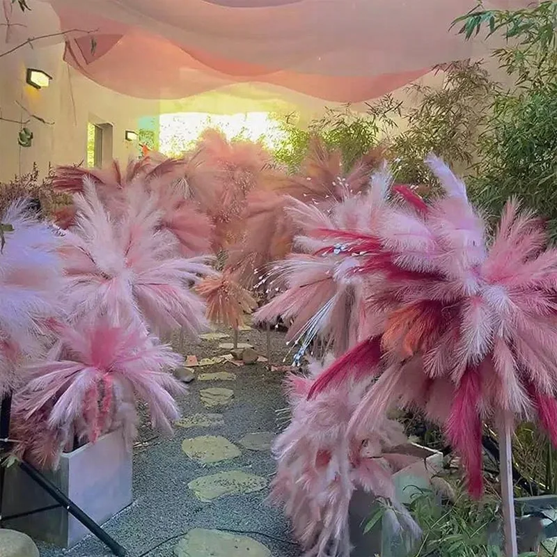 

20 шт. цветные имитация перьев, трости, украшения для свадебной вечеринки, фестиваля, домашнего декора, сделай сам, ослепительный сценический эффект, макет места