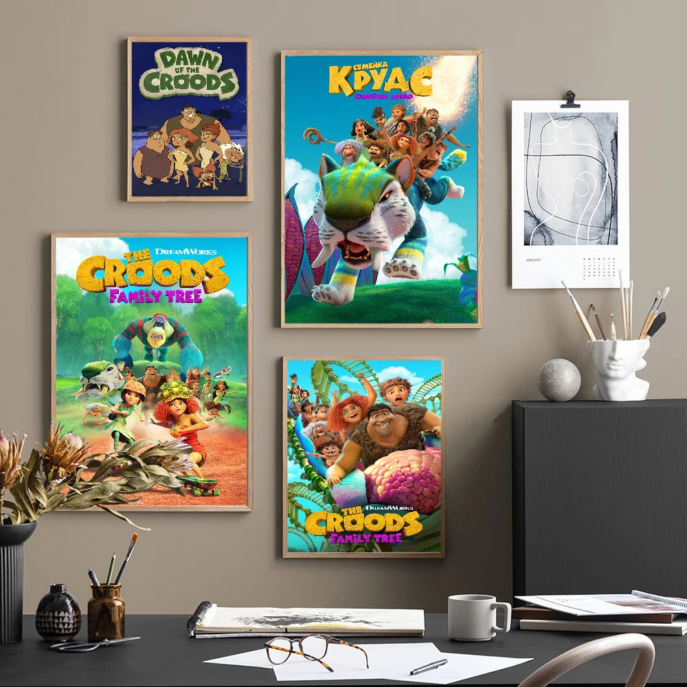 Cartoon The C-Croods Anime Posters Sticky Whitepaper Prints Posters Artwork Kawaii Room Decor