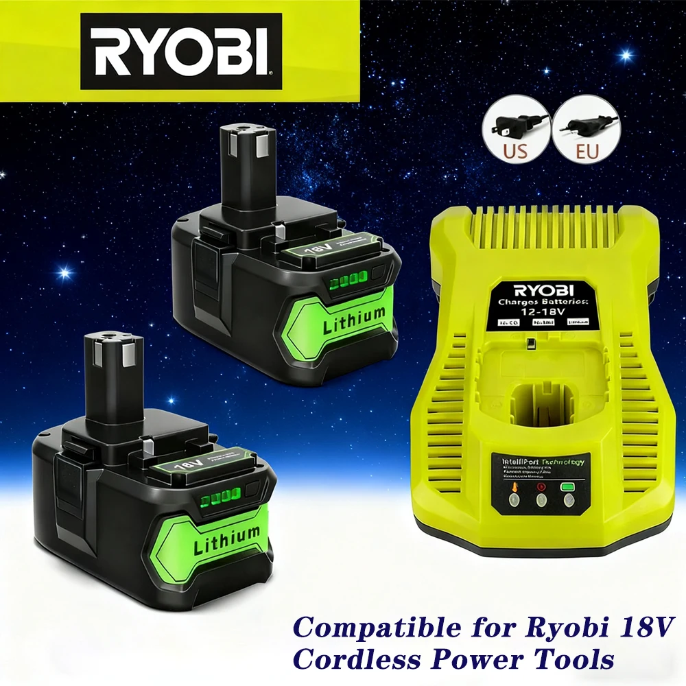 

RYOBI Genuine One+ Plus 18V 6Ah Battery P108-Works with P104 P107 RB18L50 RB18L20,Lithium-Ion Battery for RYOBI 18V Power Tools