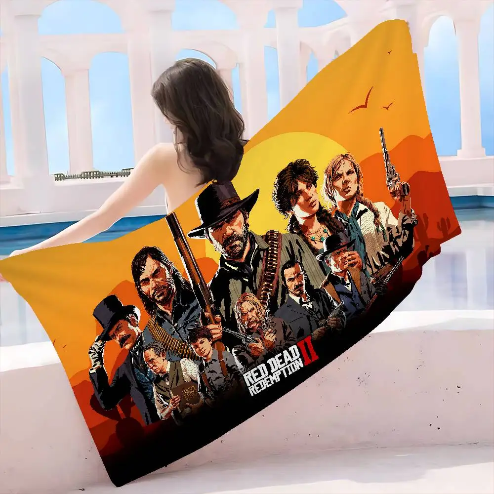 R-Red D-Dead R-Redemption 2 Microfiber Blanket Quick Drying Beach Towels Oversized Printing Super Absorbent Pool Towel Blanket