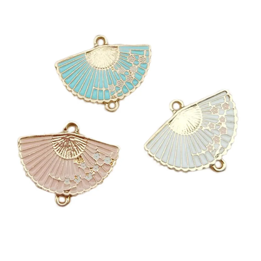 

30pcs Folding Fan Pendants Cartoon Jewelry Pendants DIY Craft Pendants Keyring Hanging Ornaments Mixed Color