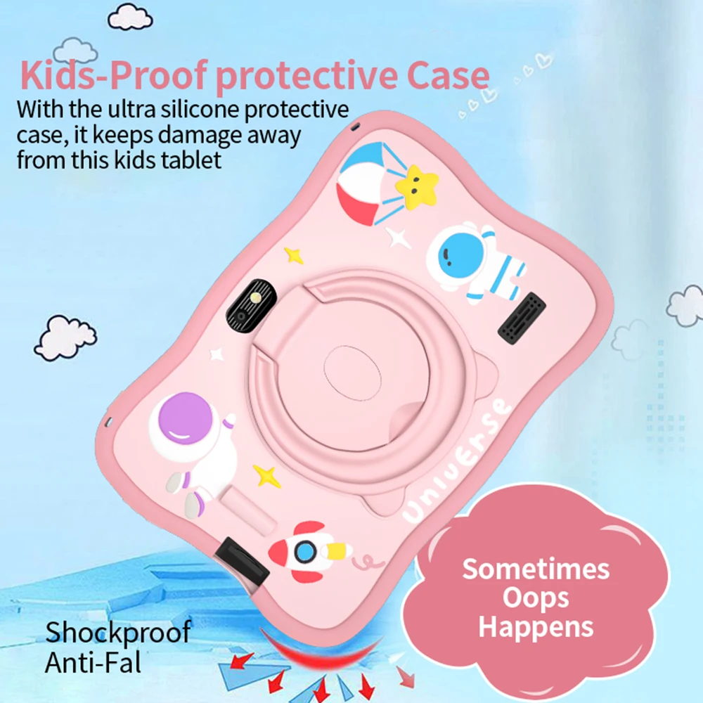 Kids Tablet 7inch Android Tablet for Toddler with Shockproof Case 5G WiFi Bluetooth Dual Camera 32GB Children Gift Kids Software