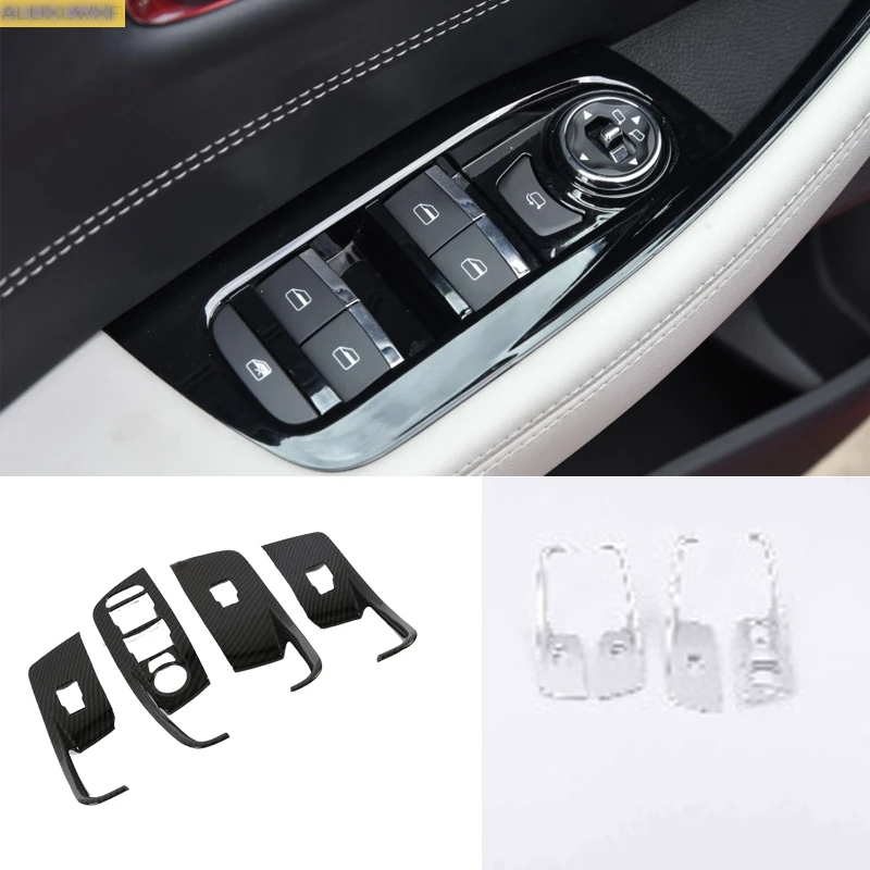 

Accessories For Chery EXEED TX TXL 2018 2019 2020 Car Inner Door Armrest Window Lift Button Cover Kit Trim ABS carbon fiber