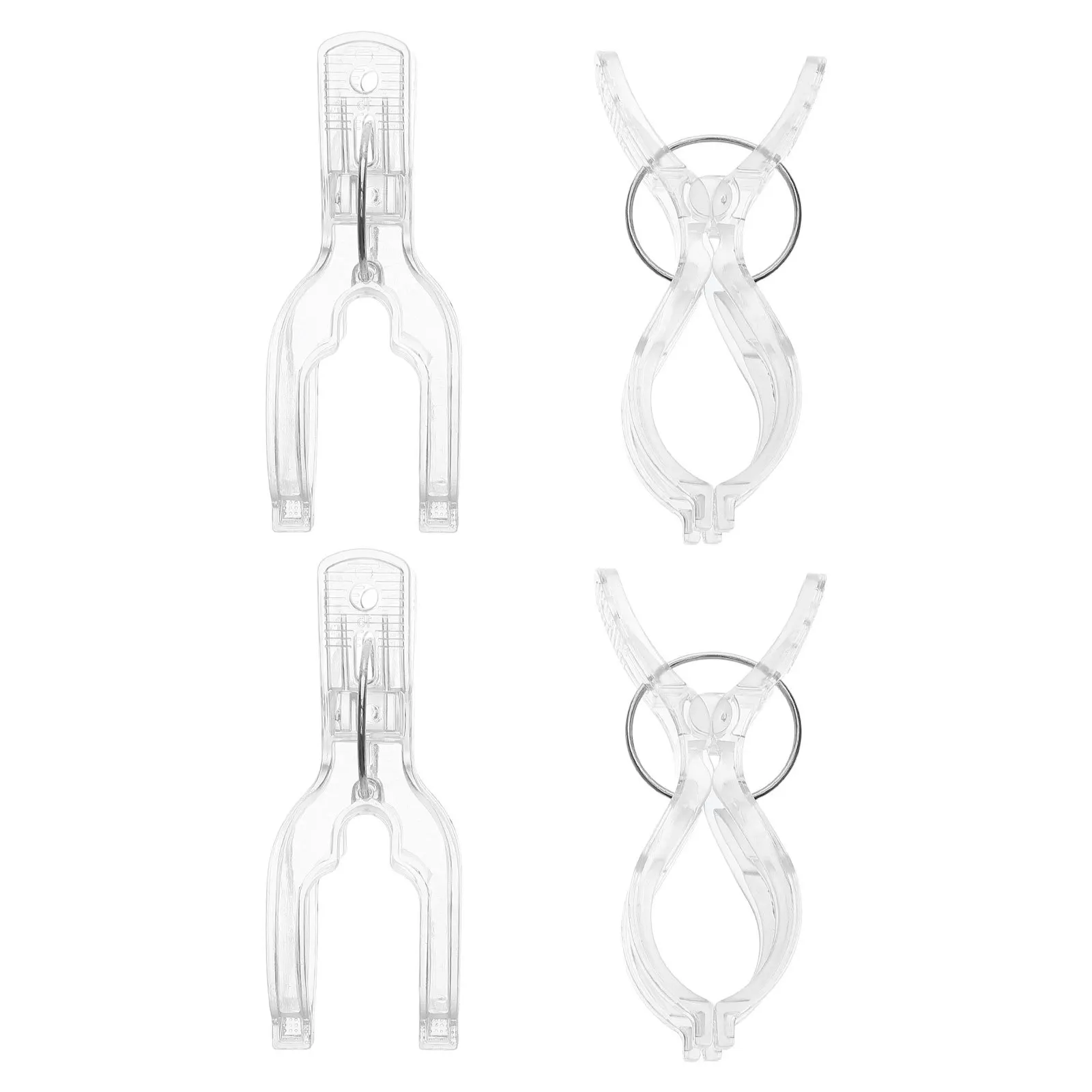 

4Pcs Transparent Spring-Loaded Towel Clips Kitchen Bathroom Hand Towel Holder Non-Slip for Beach Chair Pool Cover Clamps