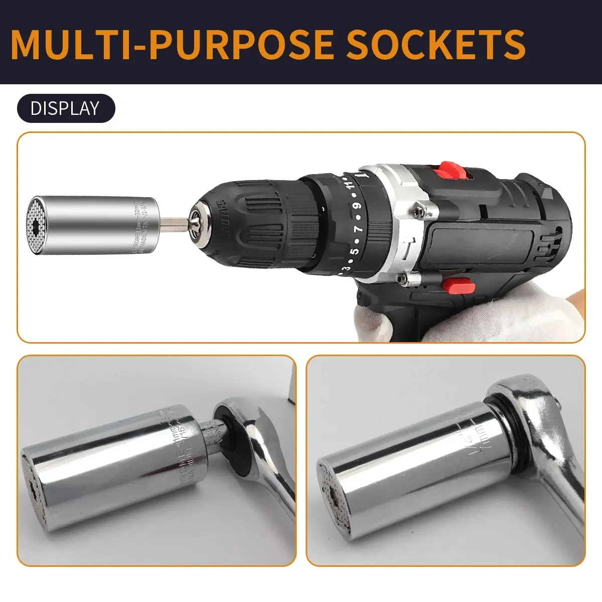 1 ชุด 7-19 มม.ประแจวงล้อ Universal SOCKET HEAD Spanner ในครัวเรือนเครื่องมือมัลติฟังก์ชั่น