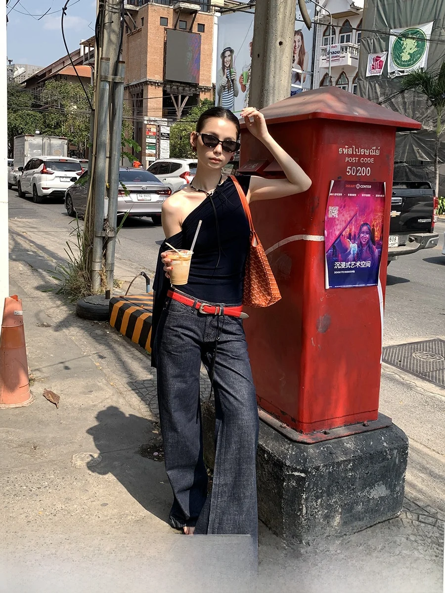 

Женские прямые джинсы, уличные винтажные широкие брюки для похудения, универсальные длинные брюки с высокой талией, весна-осень, новое поступление