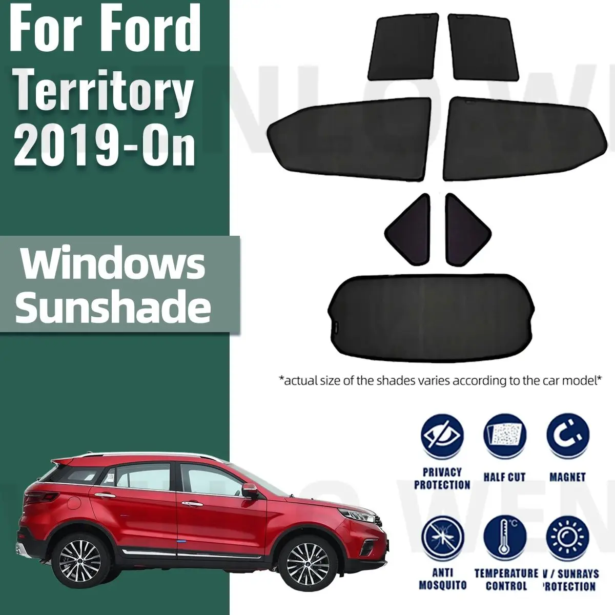 

For Ford Territory 2019-2023 2024 Magnetic Car Sunshade Visor Front Windshield Curtain Rear Side Baby Window Sun Shade Shield