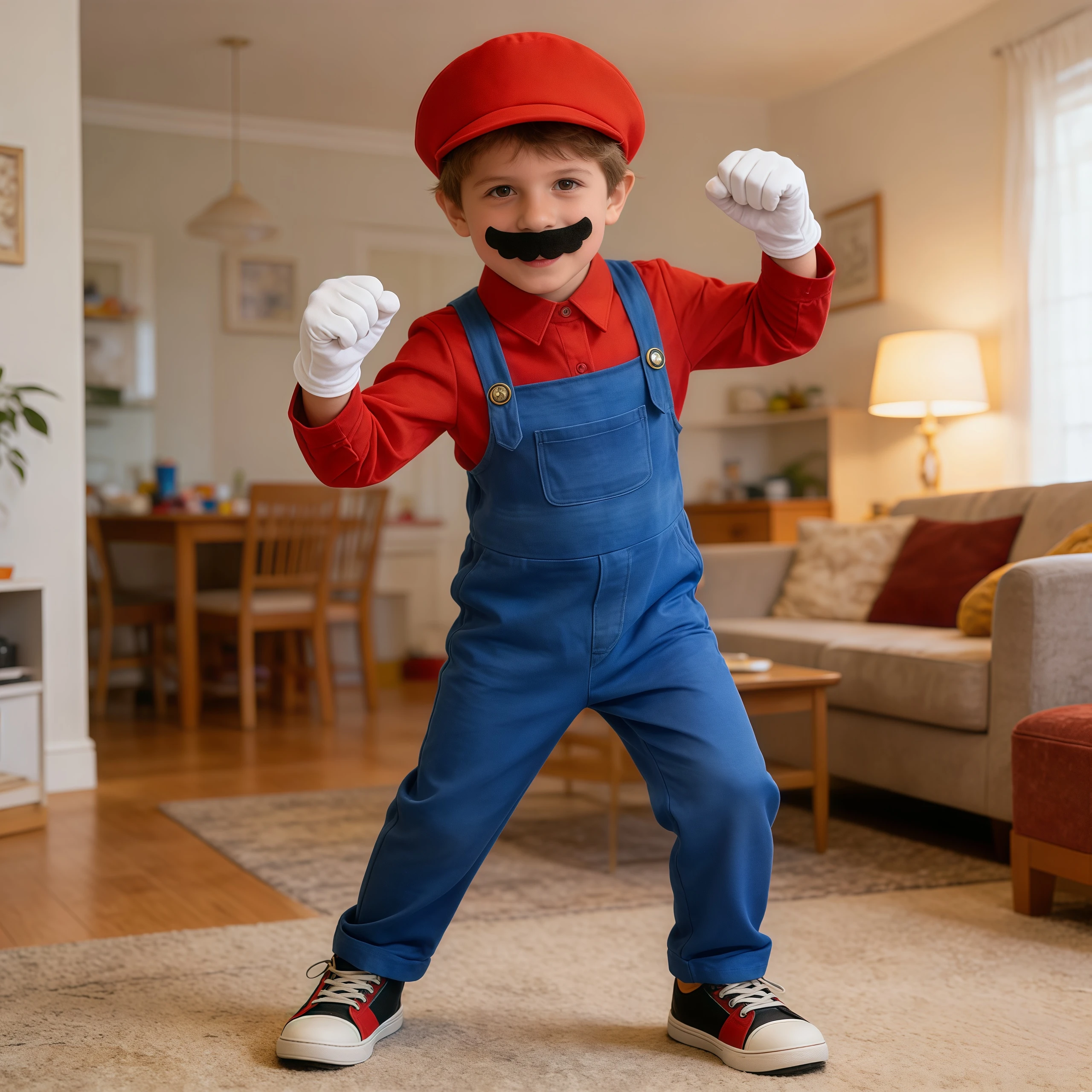 Anime Luigi Bros Game Cosplay Costume Boys Shirt Overall With Accessories For Kids Halloween Birthday Party Performance Outfits