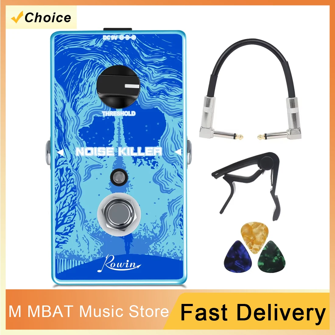 

Rowin педаль эффектов Guitarra с шумоподавлением RE-03 эффект шумозащиты с ручкой управления пором True Bypass аксессуары для гитары
