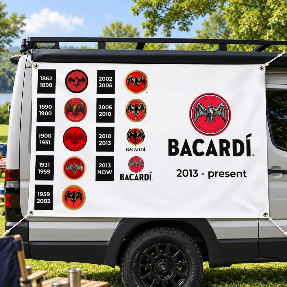 B-Bacardi Logo Flags Custom Wall Hanging Background Art Banner For Bedroom Home Living Room Outdoor Decor