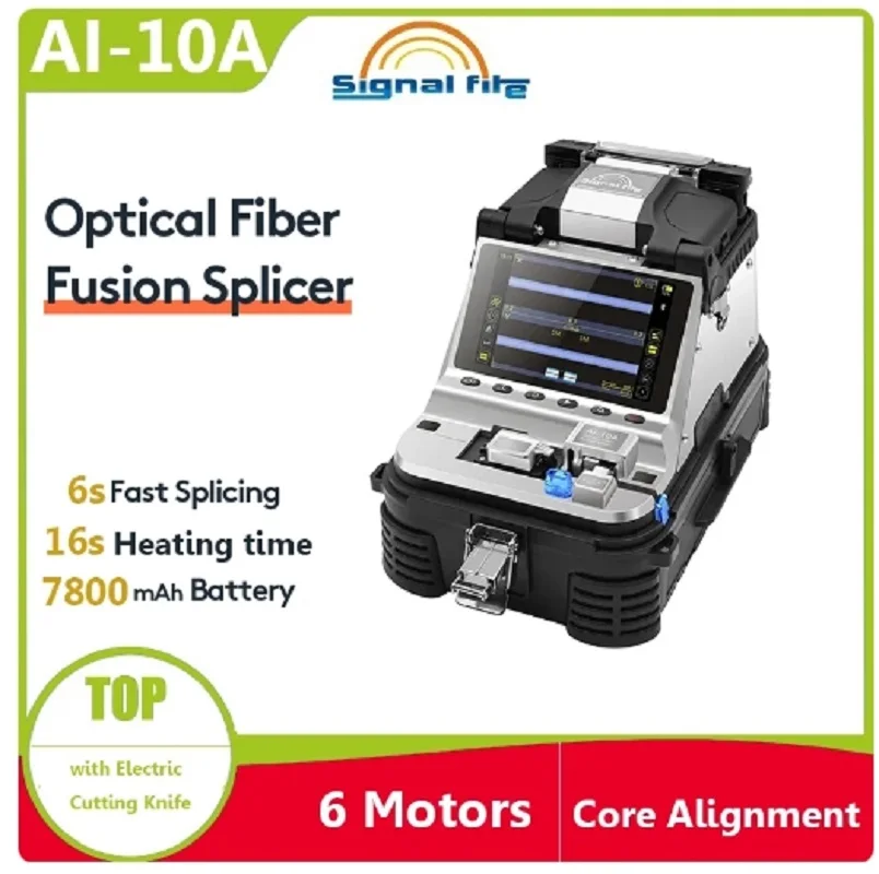 Signalfire AI-10A AI-9 6 motors Automatic Trunk Line Intelligent FTTH Fiber Optic Splicing Machine Optical Fiber Fusion Splicer