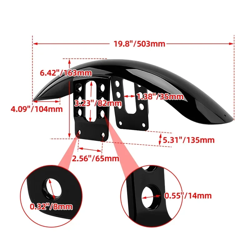 Motorcycle Accessories Front Fender Mudguard Splash Guard Cover Black For Harley-Davidson Sportster XL 883 XL1200 48 72 1988-UP