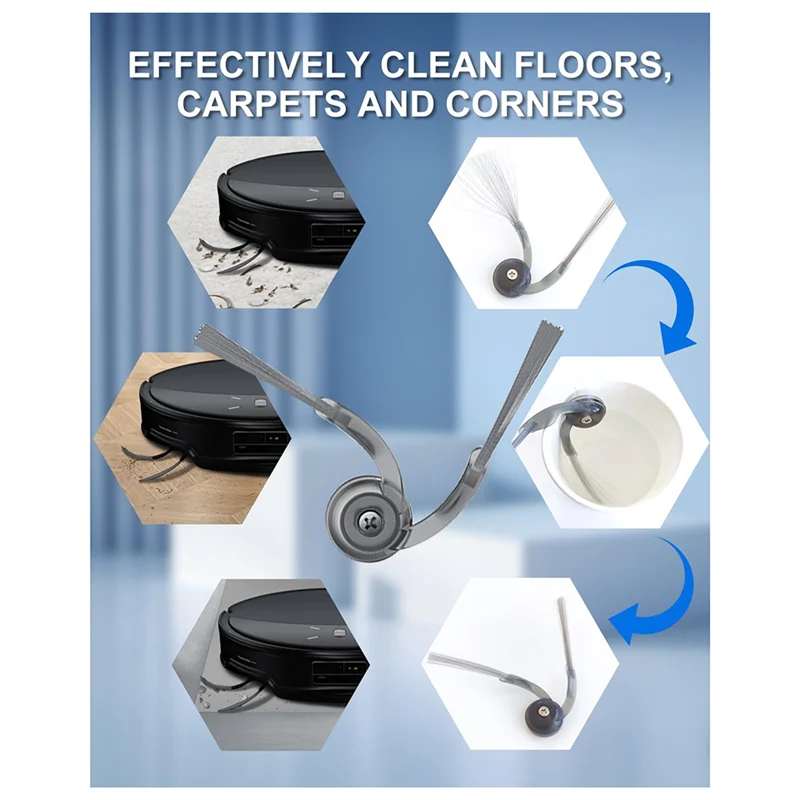 

ABUS-Replacement Parts Kit For Roborock Saros 10R Robot Vacuum - Roller Brushes Side Brushes, Filters, Mop Pads, Dust Bags