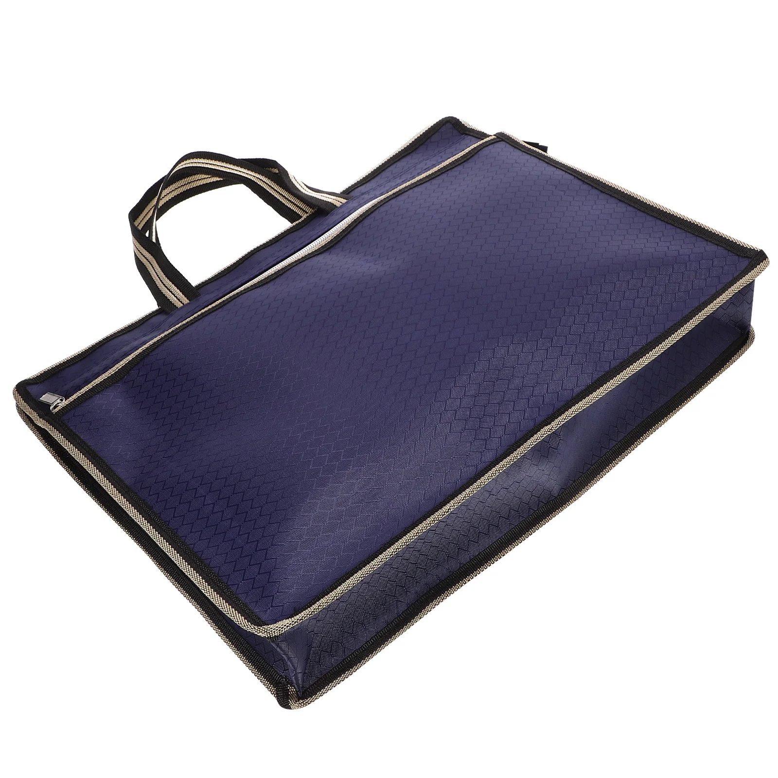 Oxford Cloth File Storage Bag Portable Document Organizer Zipper Design Practical for Office Use Office Canvas Folder