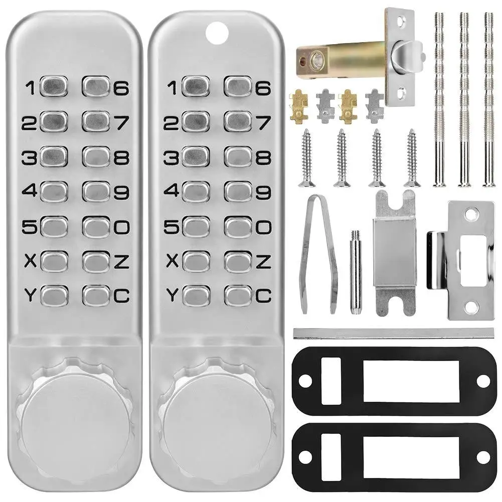 Imagem -04 - Double Sided Digital Senha Mecânica Bloqueio Metal e Madeira Door Lock Indoor e Outdoor sem Fonte de Alimentação Uso Doméstico