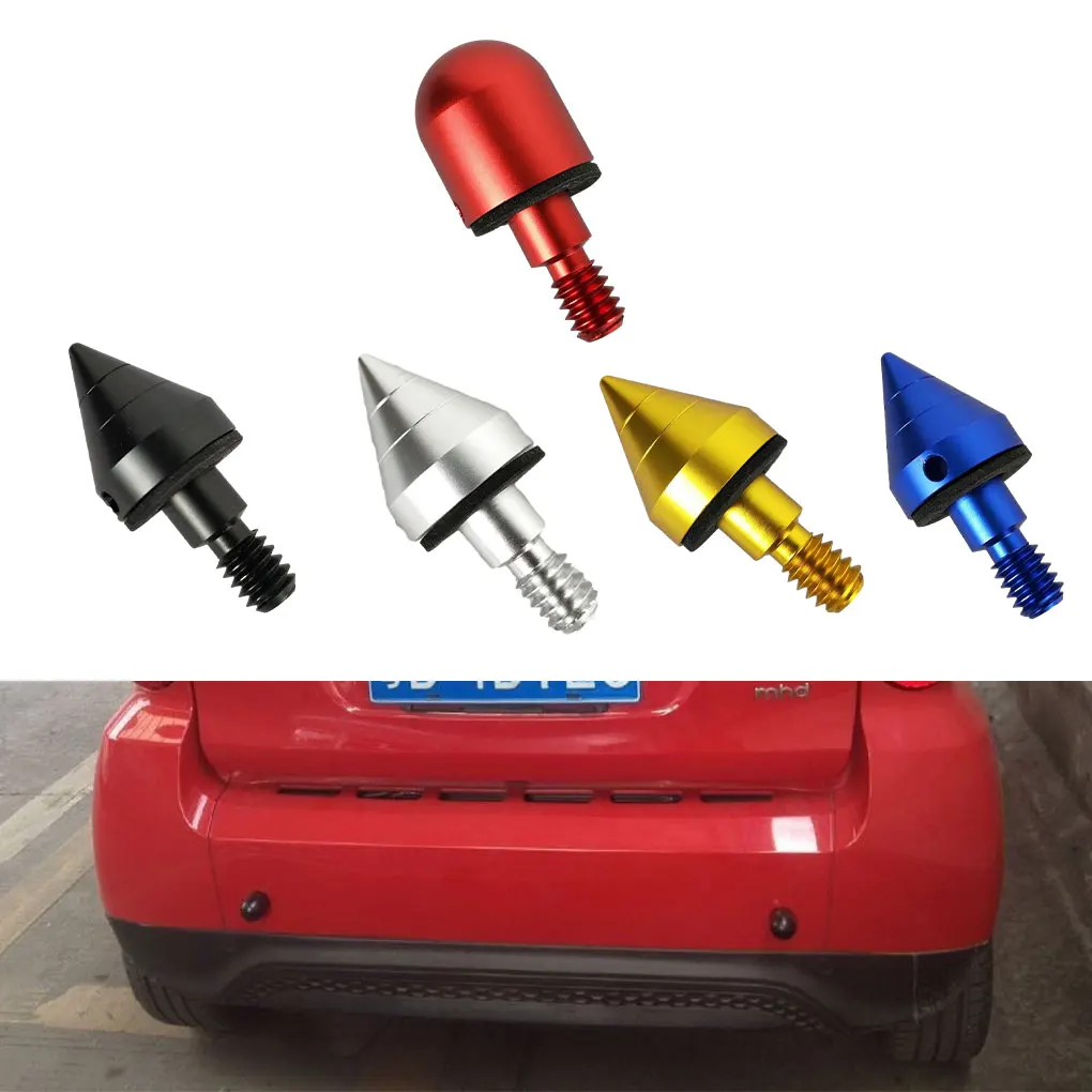 2pcs Aluminum Alloy Protective And Lightweight Tail Cone For Car Anti-collision Car Rear Bumper Blue