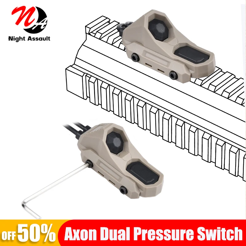 

Tactic Axon Pressure Switch Remote Dual Function Tail for PEQ-15 DBAL-A2 MAWL NGAL Laser M300 M600 Weapon Scout Flashlight