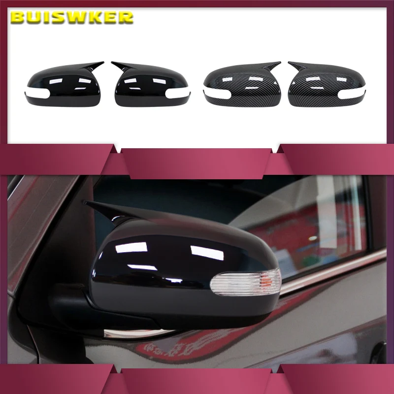 Rearview Side Mirror Cover Wing Cap Exterior Door Rear View Case Trim Carbon Fiber Look For KIA K3 Cerato Forte 2009-2012