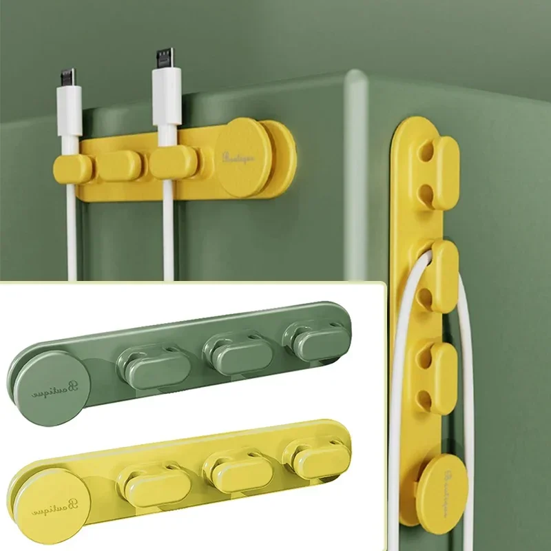 منظم كابل بيانات سيليكون ذاتي اللصق ، مشبك محور الشحن ، لفاف سطح المكتب ، مشبك لف الكابل الثابت