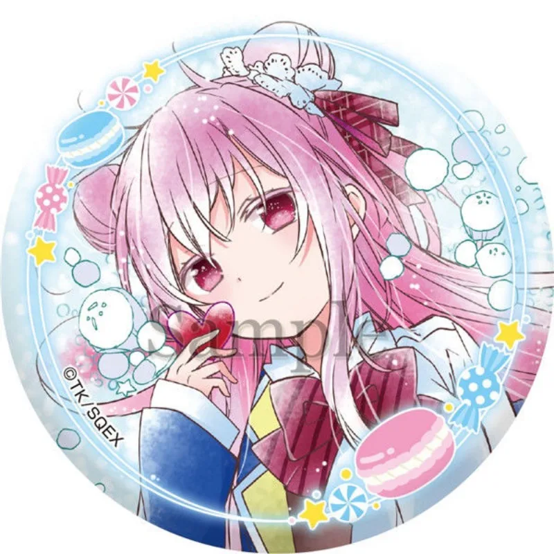 Happy Sugar Life Anime Badge Matsuzaka Sato Kobe Shio Round Brooch Bag Pendent Decor Cartoon Peripheral Accessories Display Gift