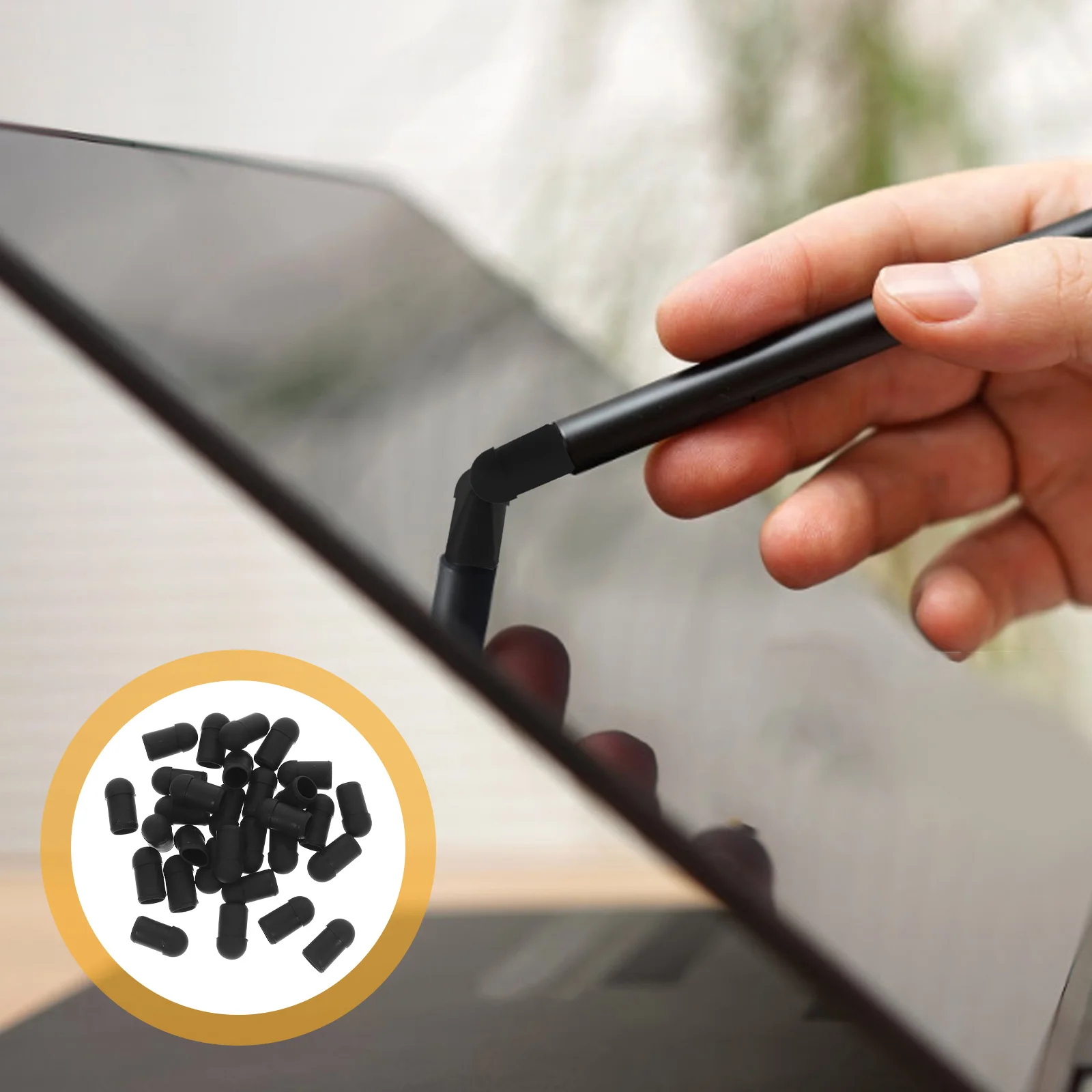 30 قطعة من أطراف القلم التي تعمل باللمس من السيليكون بالسعة لاستبدال أطراف القلم لشاشة اللمس والهواتف الذكية والأجهزة اللوحية وأجهزة الكمبيوتر المحمولة