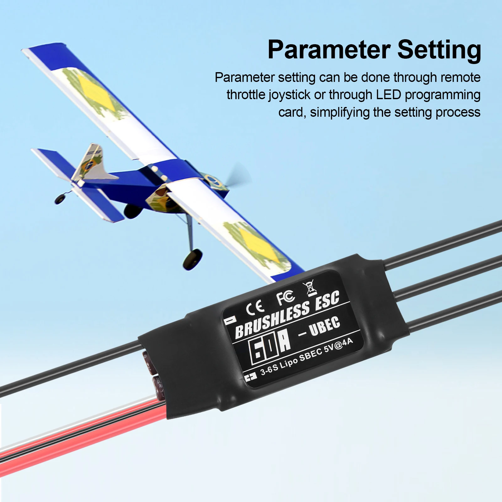 YSIDO 20A 30A 40A 50A 60A 80A 2-6S Borstelloze ESC UBEC Speed Controller Programmeerkaart voor RC FPV Drone Vliegtuig Helikopter Onderdelen